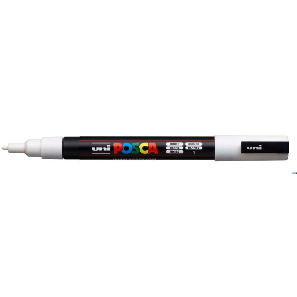 Marker z tuszem pigmentowym PC-3M biały POSCA UNPC3M/DBI