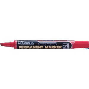 Marker permanentny MAXIFLO NLF60 czerwony ścięty z tłoczkiem PENTEL