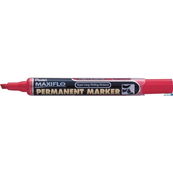 Marker permanentny MAXIFLO NLF60 czerwony ścięty z tłoczkiem PENTEL