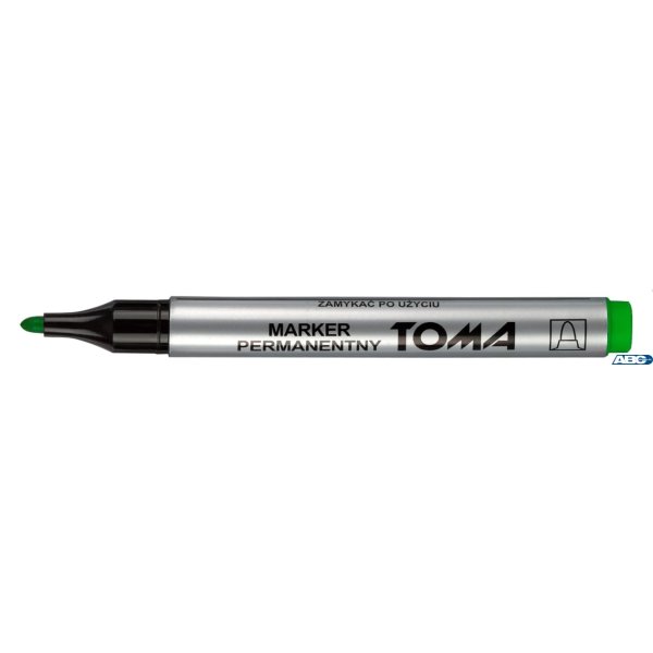 Marker permanentny, końcówka okrągła, zielony TO-090 Toma