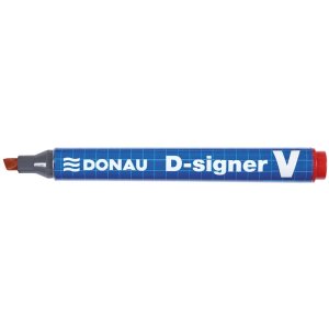 Marker permanentny DONAU D-Signer, 1-4mm (linia), zawieszka, czerwony