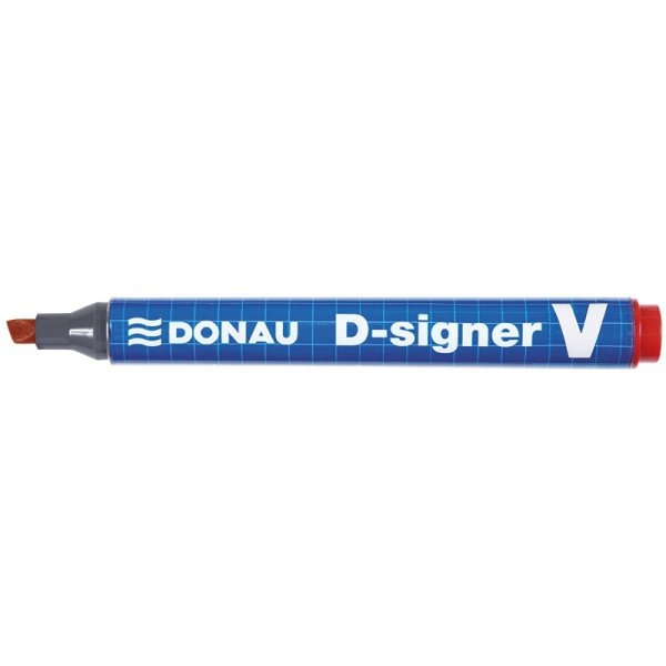 Marker permanentny DONAU D-Signer, 1-4mm (linia), zawieszka, czerwony