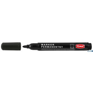 Marker permanentny, końcówka okrągła 1,5mm,  czarny TO-202 Toma