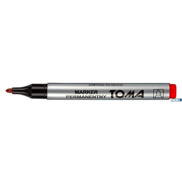 Marker permanentny, końcówka okrągła, czerwony TO-090 Toma
