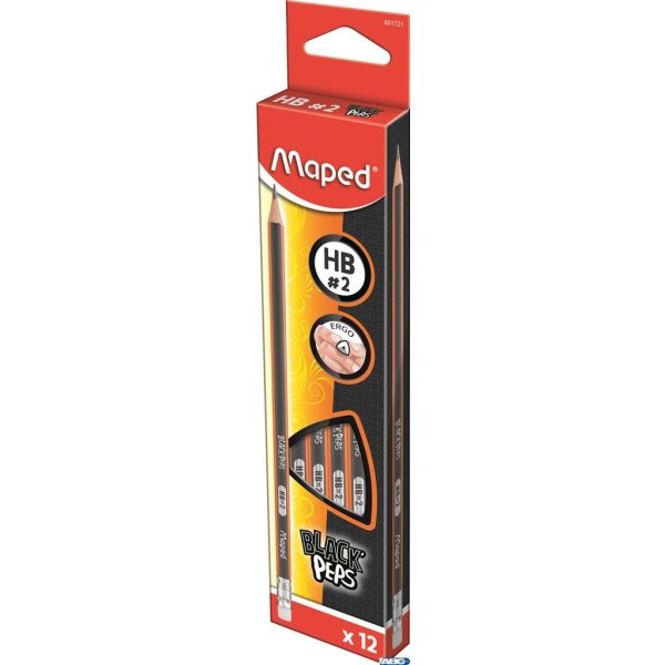 Ołówek drewniany z gumką Blackpeps HB MAPED 851721