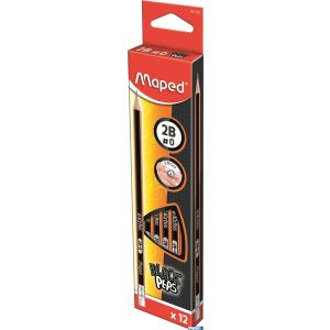 Ołówek drewniany z gumką Blackpeps 2B MAPED 851722
