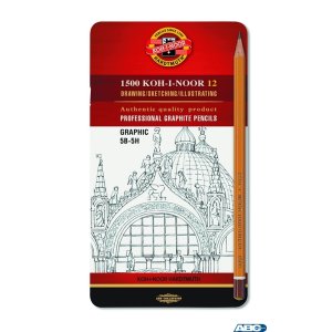Ołówek Grafitowy 1502 / III GRAPHIC 5B-5H komplet 12 szt. KOH I NOOR