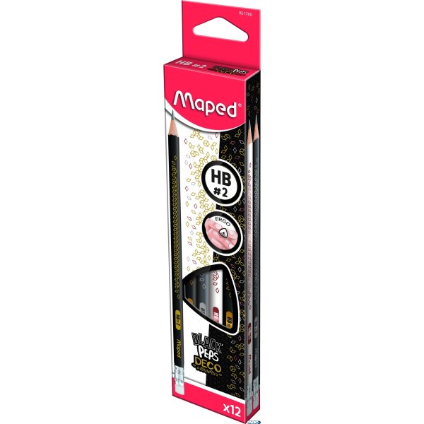Ołówek z gumką BLACKPEPS DECO HB Maped 851760 (X)