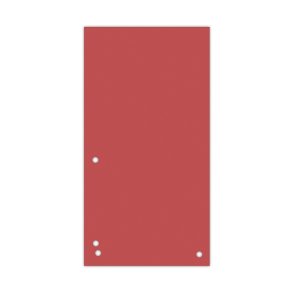 Przekładki DONAU, karton, 1 / 3 A4, 235x105mm, 100szt., czerwone