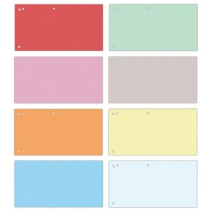 Przekładki OFFICE PRODUCTS, karton, 1 / 3 A4, 240x105mm, 100szt., mix kolorów