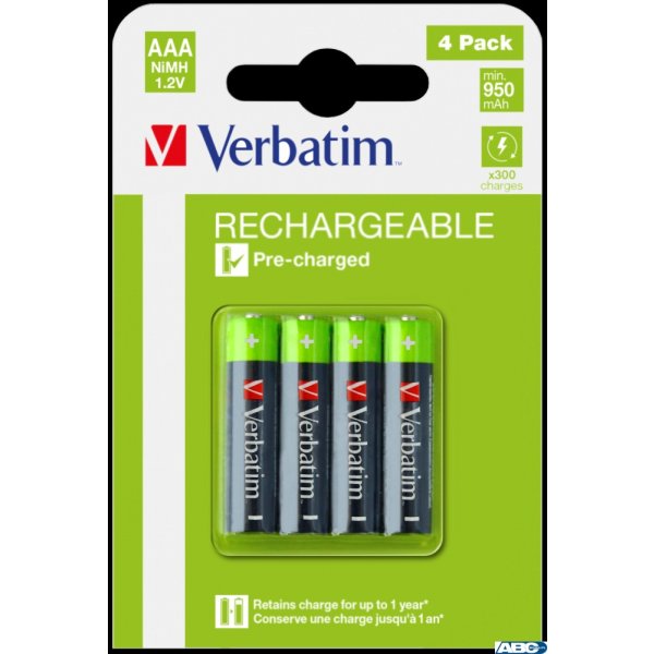 Akumulatory VERBATIM HR3 AAA 950 mAh BLISTER 4szt. 49514