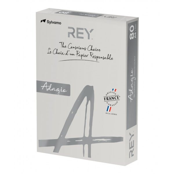Papier ksero REY ADAGIO, A4, 80gsm, 06 szary vive/bright *RYADA080X409 R100