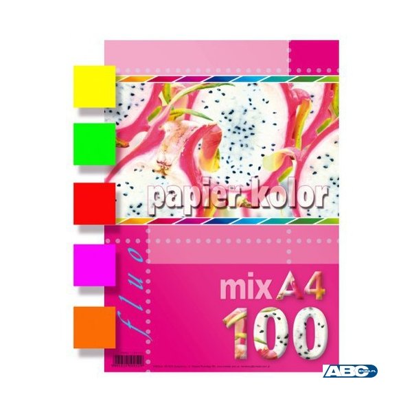 Papier xero A4 mix fluorescencyjny (100 arkuszy) KRESKA
