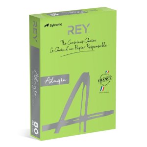 Papier ksero REY ADAGIO, A4, 80gsm, 16 zielony VIVE / BRIGHT *RYADA080X402 R100, 500 ark.