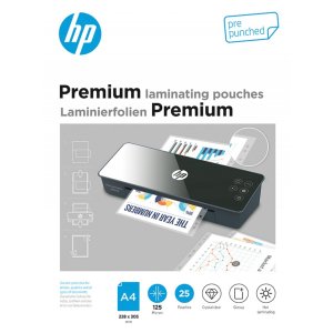 Folie laminacyjne HP PREMIUM A4, dziurkowanie, 125 mic, 25 szt., przezroczyste / połysk
