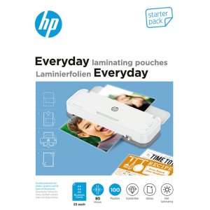 Folie laminacyjne HP EVERYDAY, 25 x (A4, A5, A6, B-Card), 80 mic, 100 szt., przezroczyste / połysk