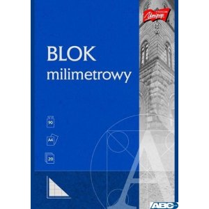Blok milimetrowy A4 20kartek UNIPAP
