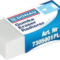Gumka uniwersalna DONAU, 41x21x11mm, biała