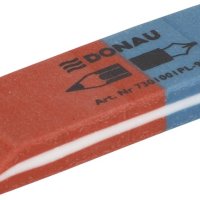 Gumka wielofunkcyjna DONAU, 57x19x8mm, niebiesko-czerwona