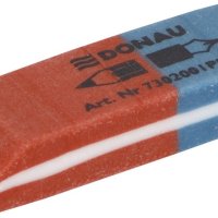 Gumka wielofunkcyjna DONAU, 40x14x8mm, niebiesko-czerwona