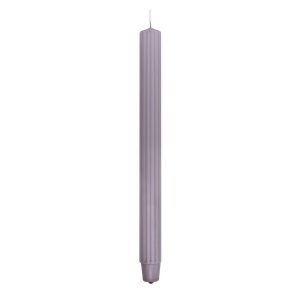 Świeca stołowa długa ryflowana DONAU HOME, 25x300 mm, 4 szt., popielata