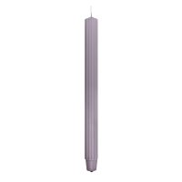 Świeca stołowa długa ryflowana DONAU HOME, 25x300 mm, 4 szt., popielata