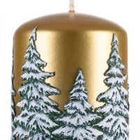 Świeca słupek DONAU HOME Frozen Dreams, 70x90mm, złoty