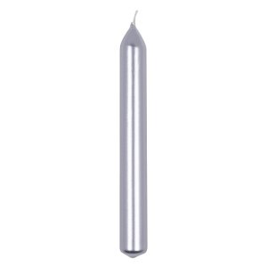 Świeca stołowa prosta DONAU HOME, lakierowana, 20x170 mm, 10 szt., srebrna