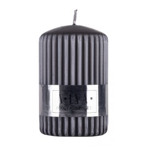 Świeca słupek ryflowana DONAU HOME Alva, 60x90mm, antracyt