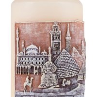 Świeca słupek DONAU HOME Africa Travel, 80x150mm, kremowy