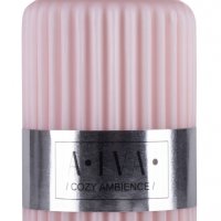 Świeca słupek ryflowana DONAU HOME Alva, 60x90mm, brudny róż