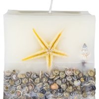 Świeca kwadrat DONAU HOME Brezza, 90x90mm, morska bryza, biały