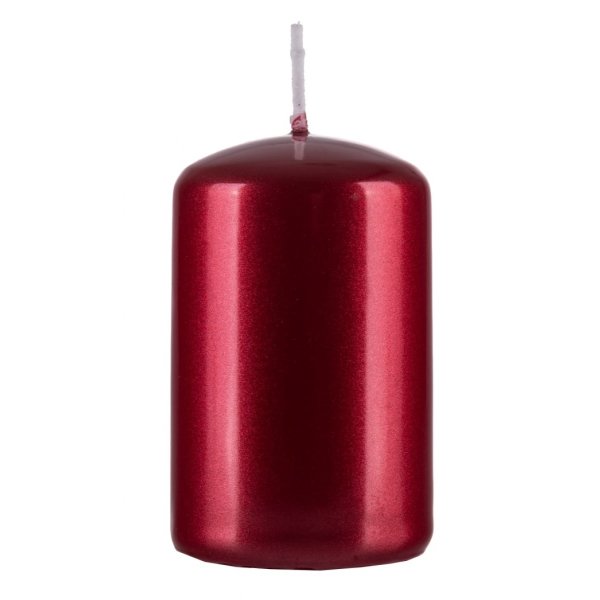 Świeca słupek DONAU HOME Adwent Lakier, 50x80mm, 4 szt., czerwony połysk
