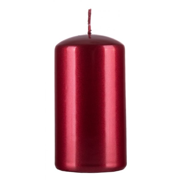 Świeca słupek DONAU HOME Standard Lakier, 60x115mm, czerwony metaliczny połysk