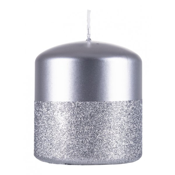 Świeca słupek DONAU HOME Onyx, 80x90mm, srebrny