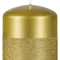 Świeca słupek DONAU HOME Onyx, 80x90mm, złoty