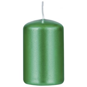 Świeca słupek DONAU HOME Adwent Lakier, 50x80mm, 4 szt., zielony połysk