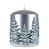 Świeca słupek DONAU HOME Frozen Dreams, 70x90mm, srebrny