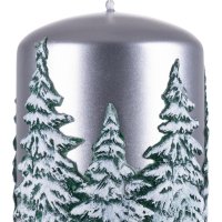 Świeca słupek DONAU HOME Frozen Dreams, 70x90mm, srebrny