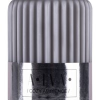 Świeca słupek ryflowana DONAU HOME Alva, 60x90mm, szary