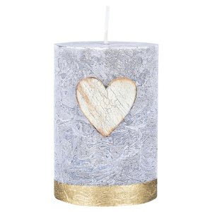 Świeca słupek DONAU HOME Golden Heart, 70x100mm, grafitowy