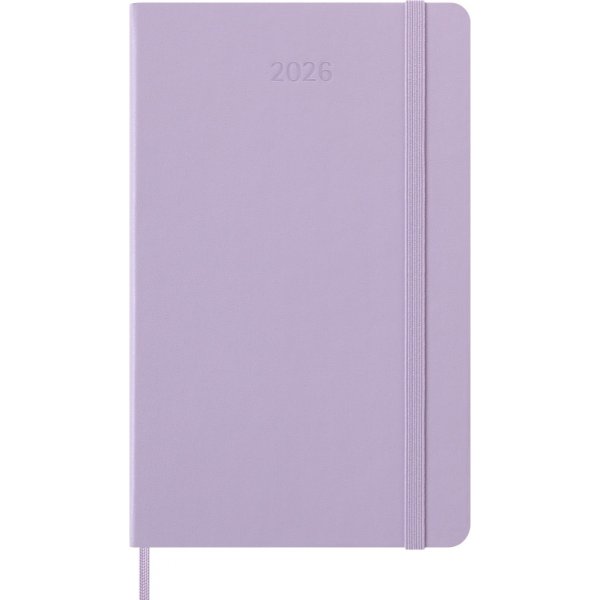 Kalendarz dzienny MOLESKINE 2026, 12M, L, twarda oprawa, 13x21cm, pastel lilac