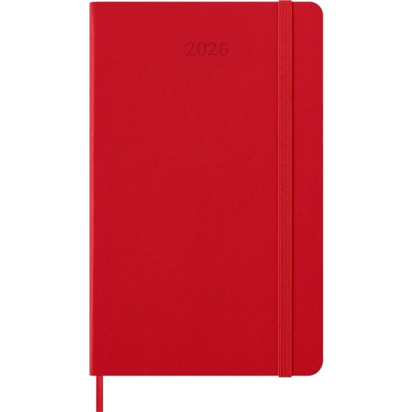 Kalendarz tygodniowy MOLESKINE 2026, 12M, L, twarda oprawa, 13x21cm, scarlet red