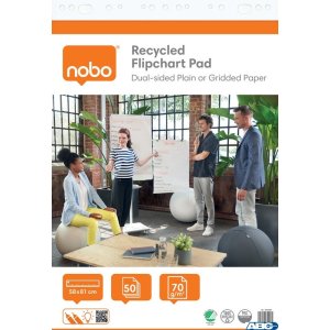 Blok Nobo Recycled do flipcharta w rolce, 58x81cm, 50 kartek 70g.(gładkie / w kratkę)
