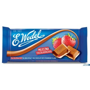 Czekolada mleczna truskawkowa WEDEL 100g