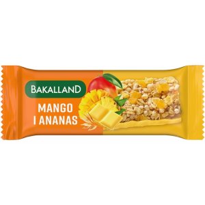 Baton zbożowy BAKALLAND, mango i ananas, 40g