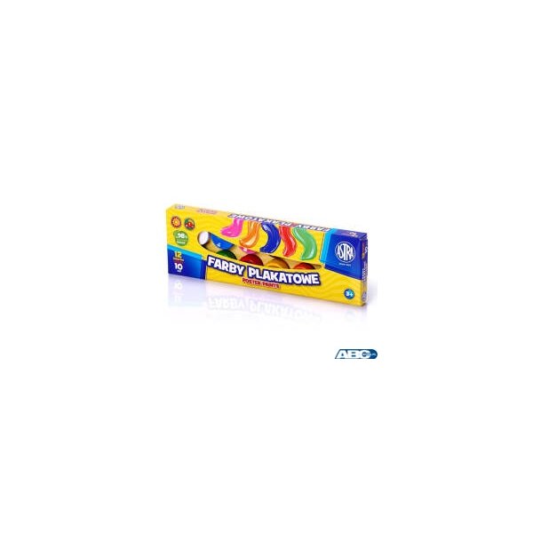Farby plakatowe Astra 12 kolorów - 10 ml, 83115902