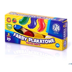 Farby plakatowe Astra 8 kolorów - 20 ml, 83112903  / 301123041
