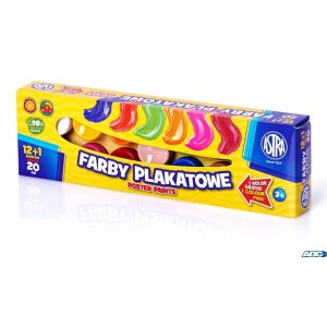 Farby plakatowe Astra 13 kolorów - 20 ml 12 + 1 kolor gratis, 301115005