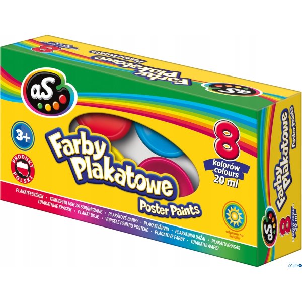 Farby plakatowe AS 8 kolorów - 20 ml, 301219002 (X)